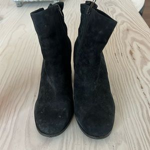 Black suede boots